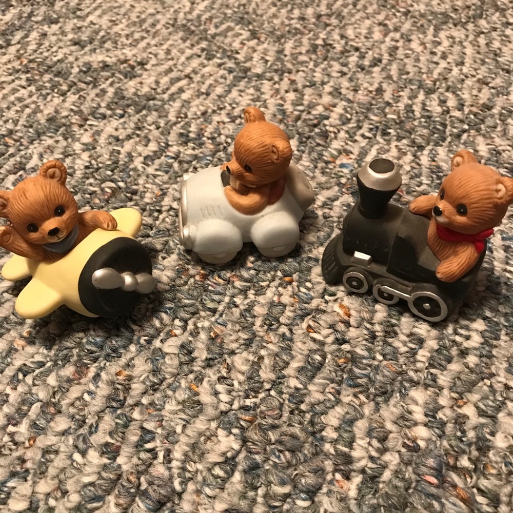 Vintage Homco Planes, Trains & Automobile Bear Set